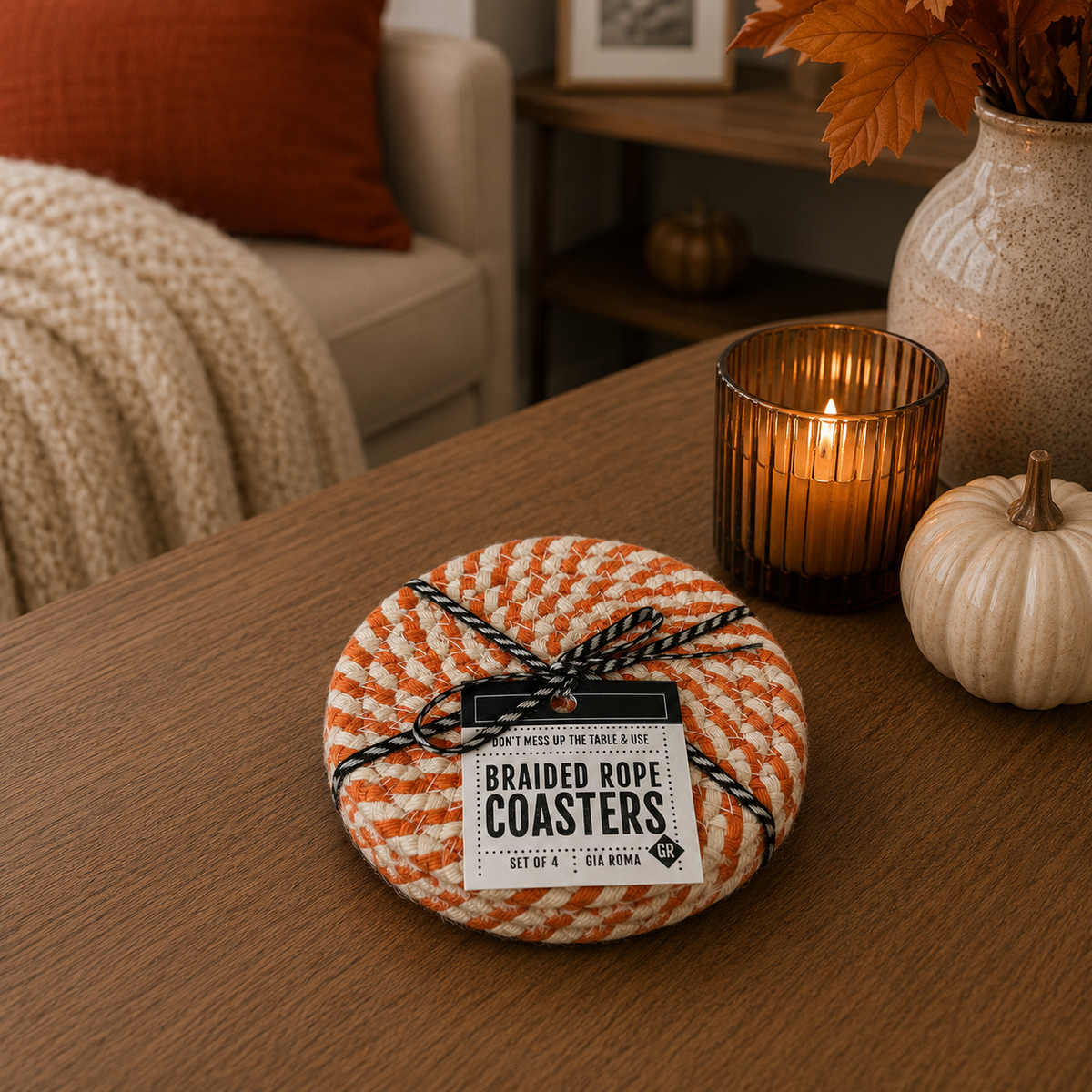 Handcrafted Braided Fabric Coasters