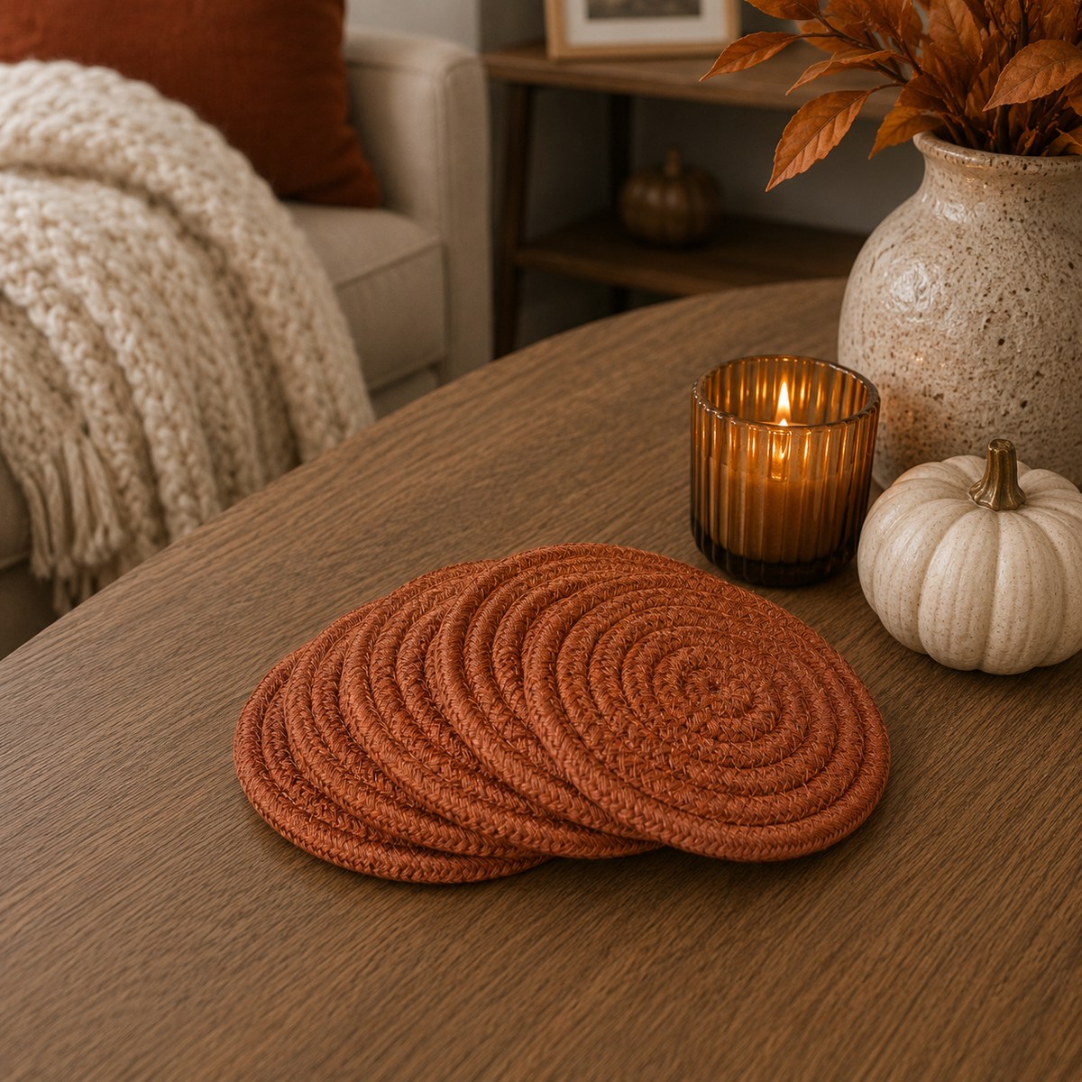 Handcrafted Braided Fabric Coasters