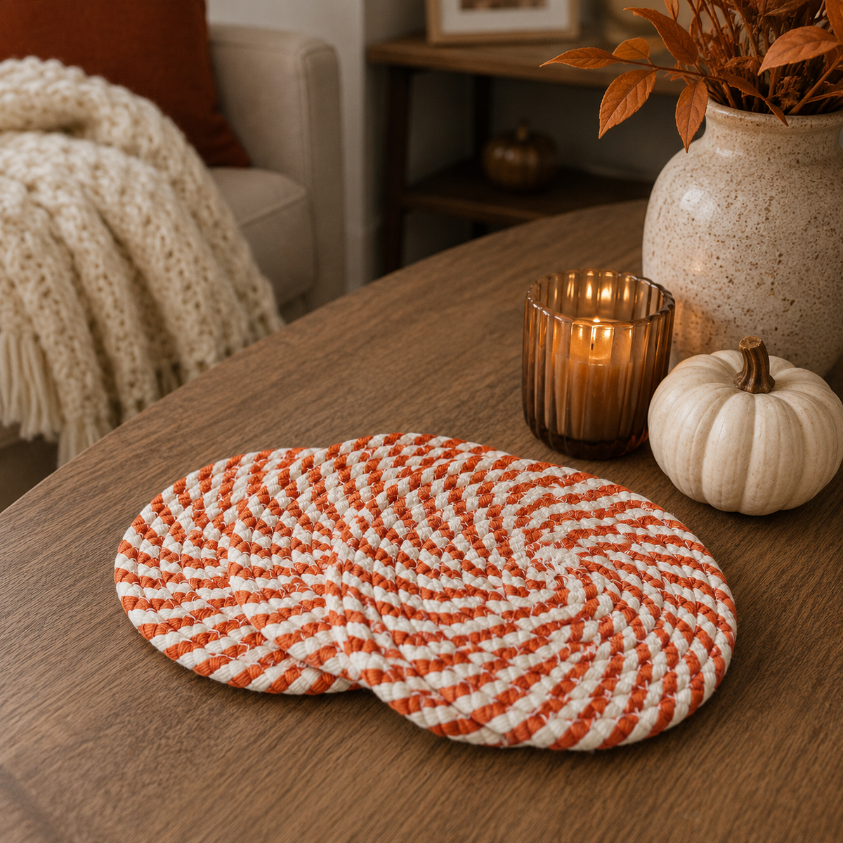 Handcrafted Braided Fabric Coasters