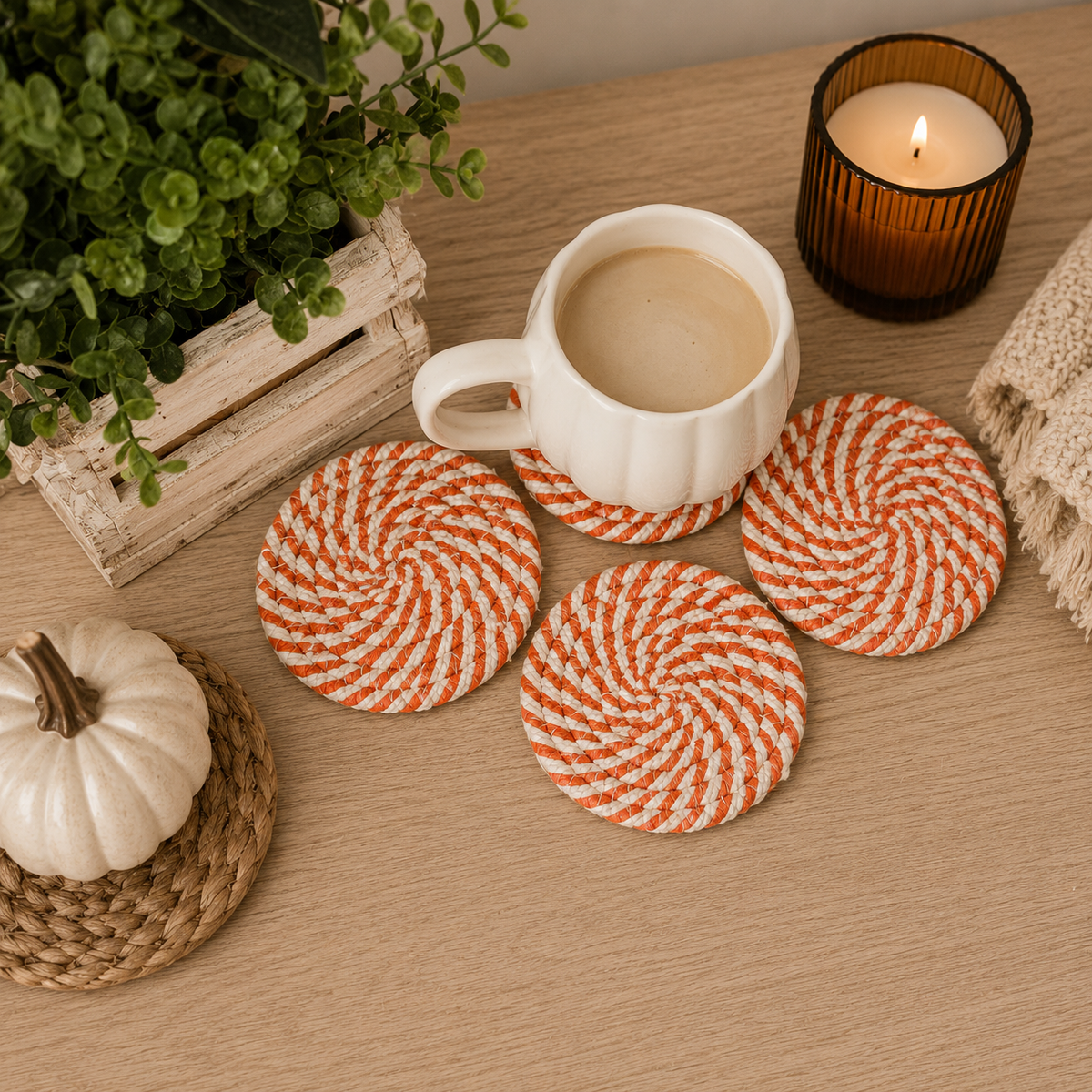 Handcrafted Braided Fabric Coasters