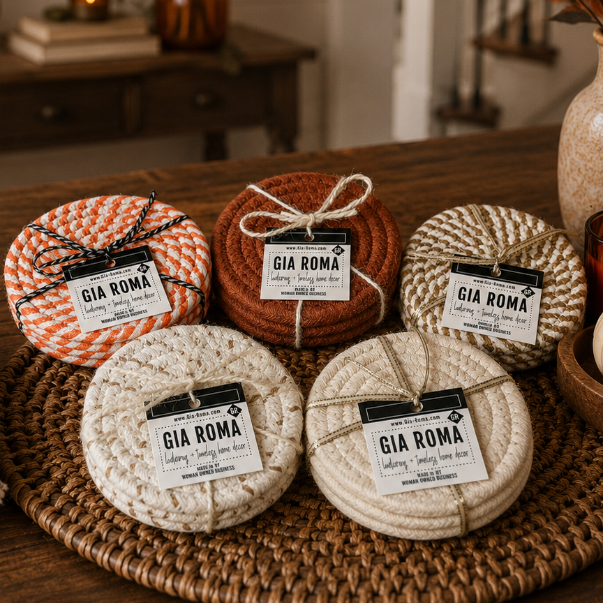 Handcrafted Braided Fabric Coasters