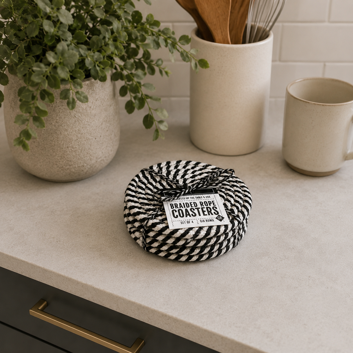 Handcrafted Braided Fabric Coasters