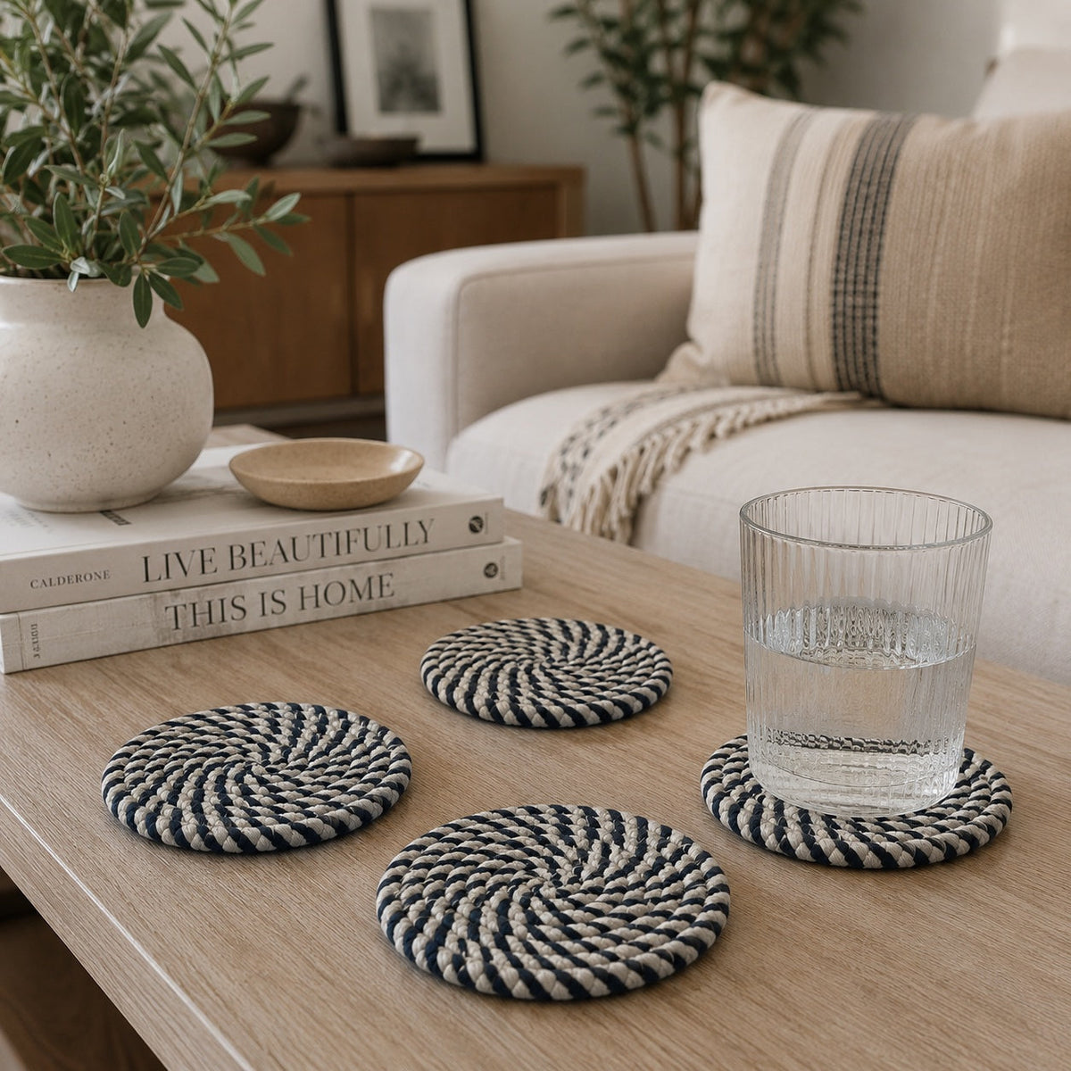 Handcrafted Braided Fabric Coasters