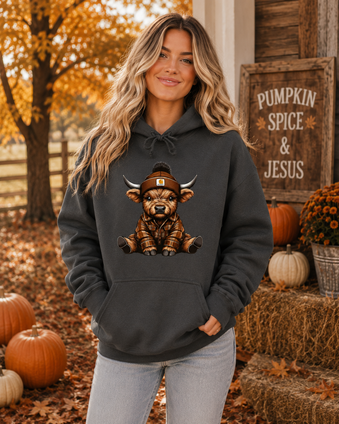 Highland Cow Hoodie | Cute Western Cowgirl Hoodie
