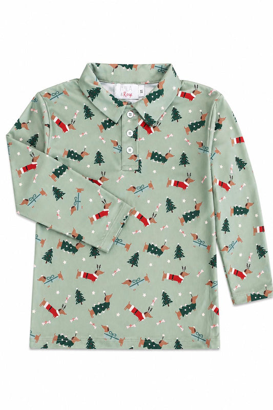 Dachshund Through the Snow Long-Sleeve Polo