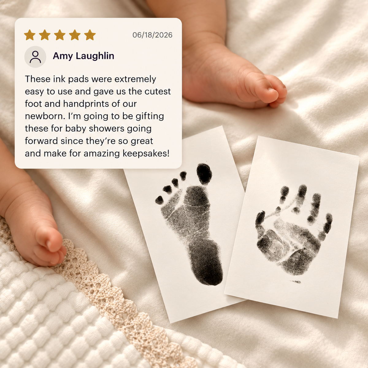 Mess-Free Baby Handprint & Footprint Keepsake Kit – 4 Pack