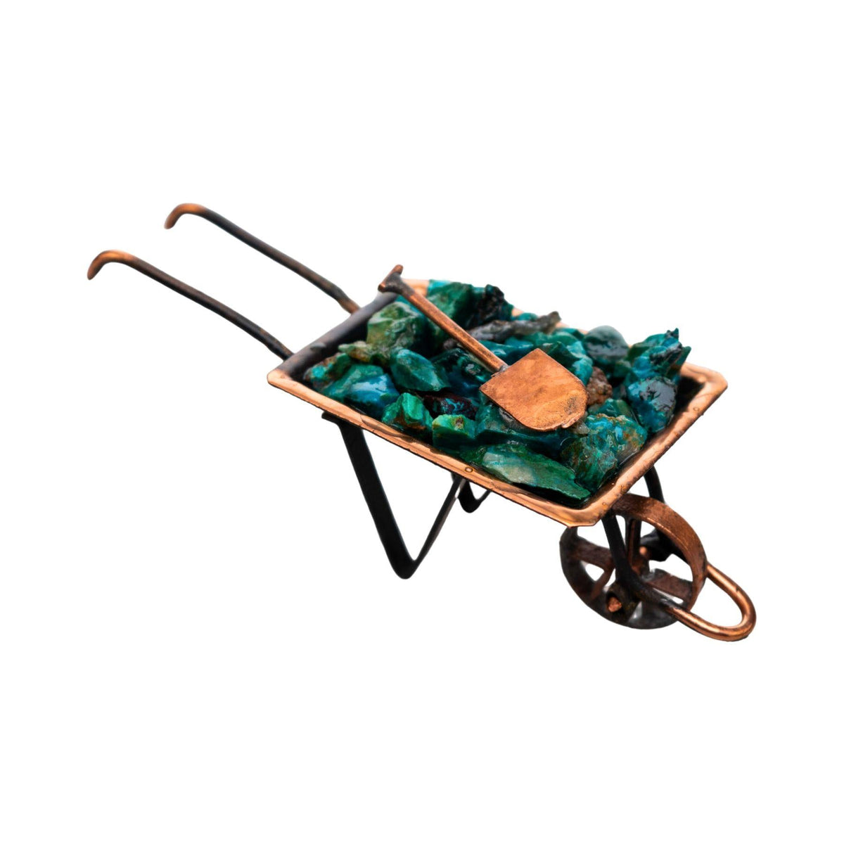 Mini Crystal Chip Wheelbarrow | Rustic Crystal Decor