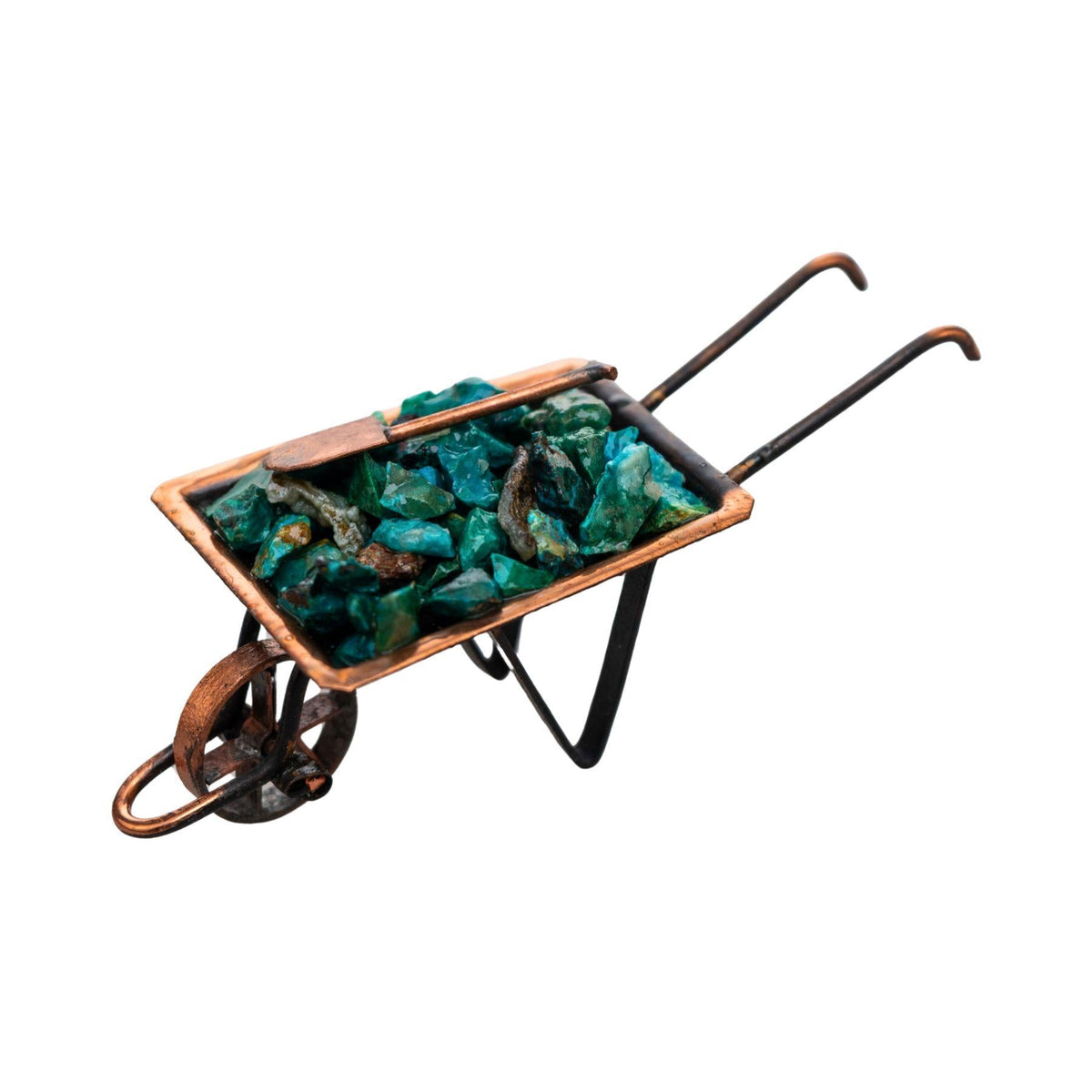 Mini Crystal Chip Wheelbarrow | Rustic Crystal Decor