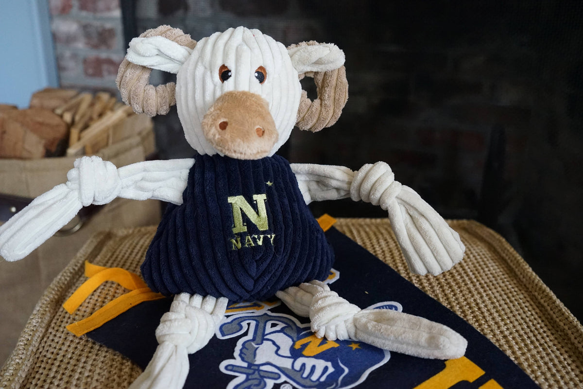 Navy Bill the Goat Knottie® Plush Dog Toy | HuggleHounds