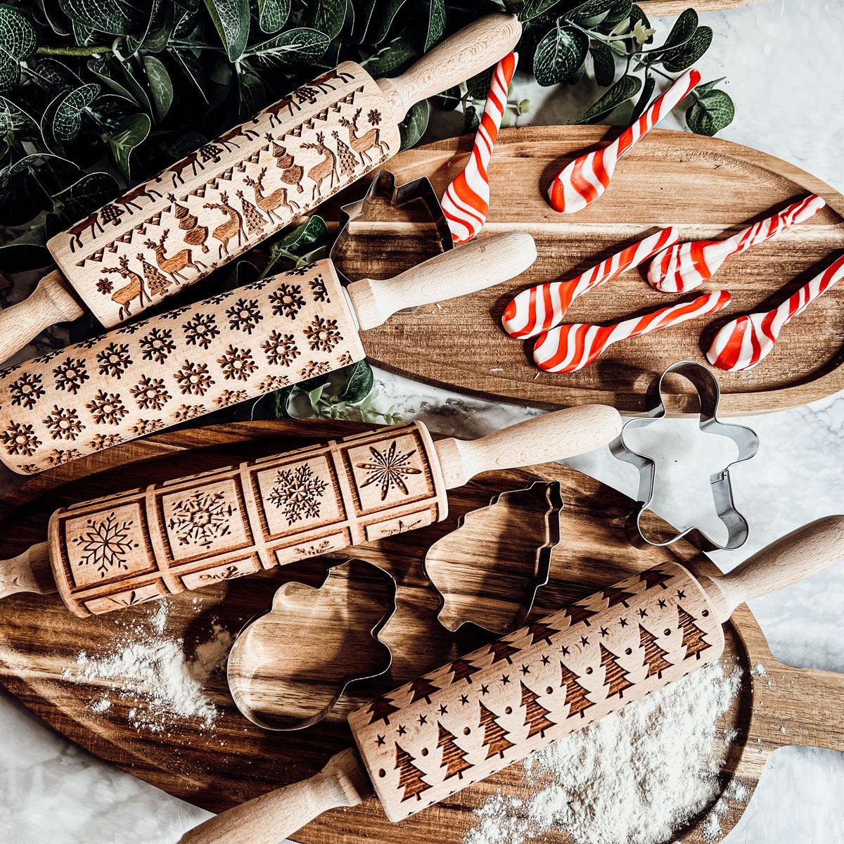 Embossed Christmas Rolling Pin | 10 Designs