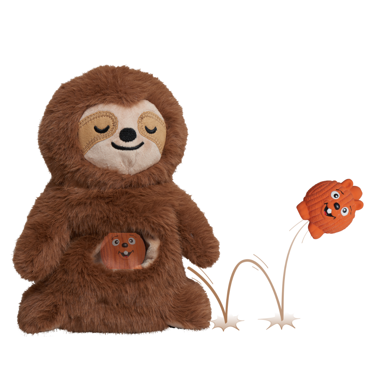 Snuggle & Zoom™ Sloth & Squirrel Enrichment Dog Toy