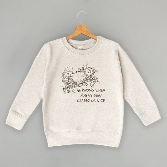 Crabby or Nice Kids Christmas Tee & Sweatshirt