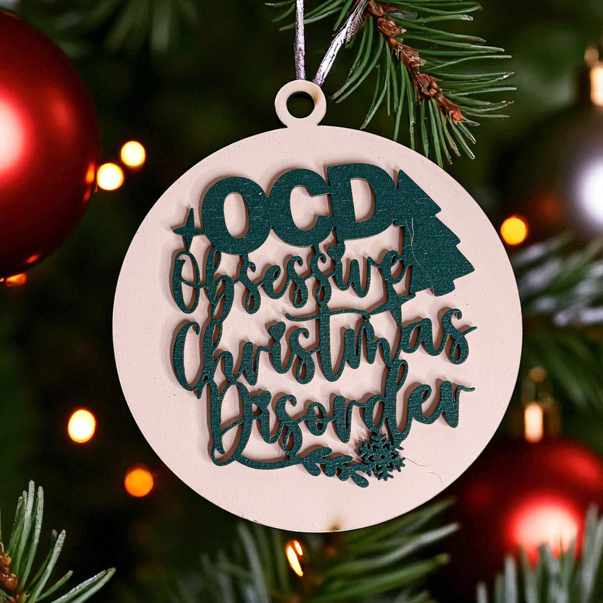 Obsessive Christmas Disorder Wooden Ornament | 12 Colors