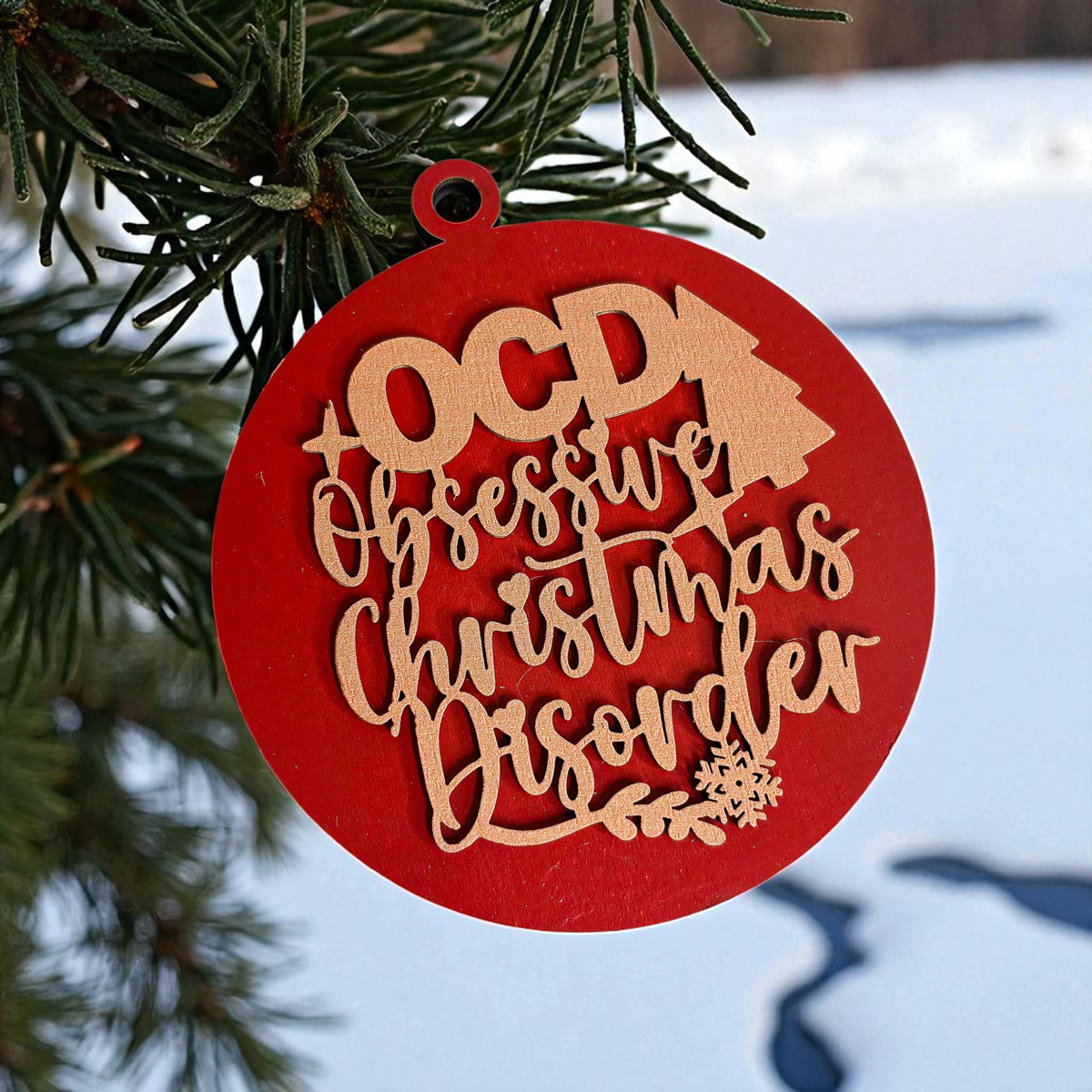 Obsessive Christmas Disorder Wooden Ornament | 12 Colors