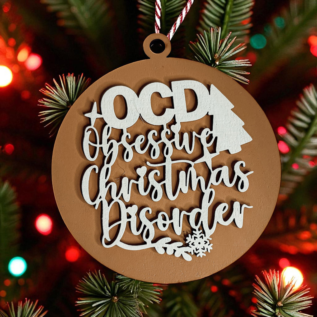 Obsessive Christmas Disorder Wooden Ornament | 12 Colors