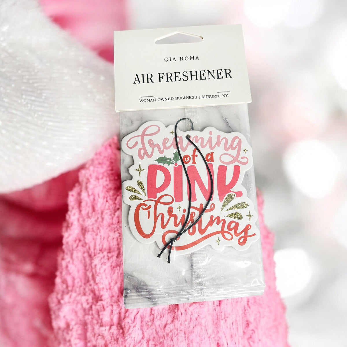Dreaming of a Pink Christmas Car Air Freshener