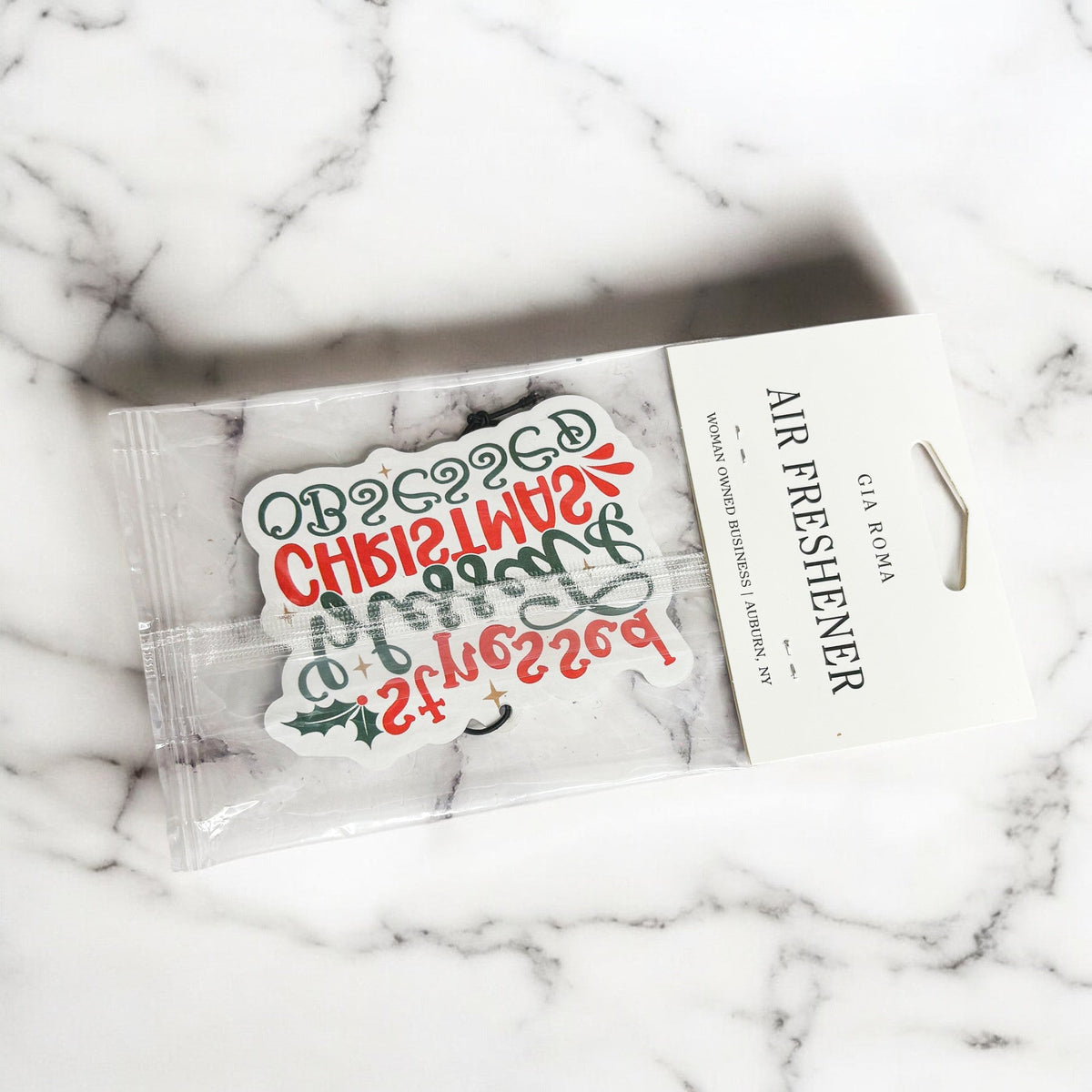 Stressed, Blessed & Christmas Obsessed Car Air Freshener