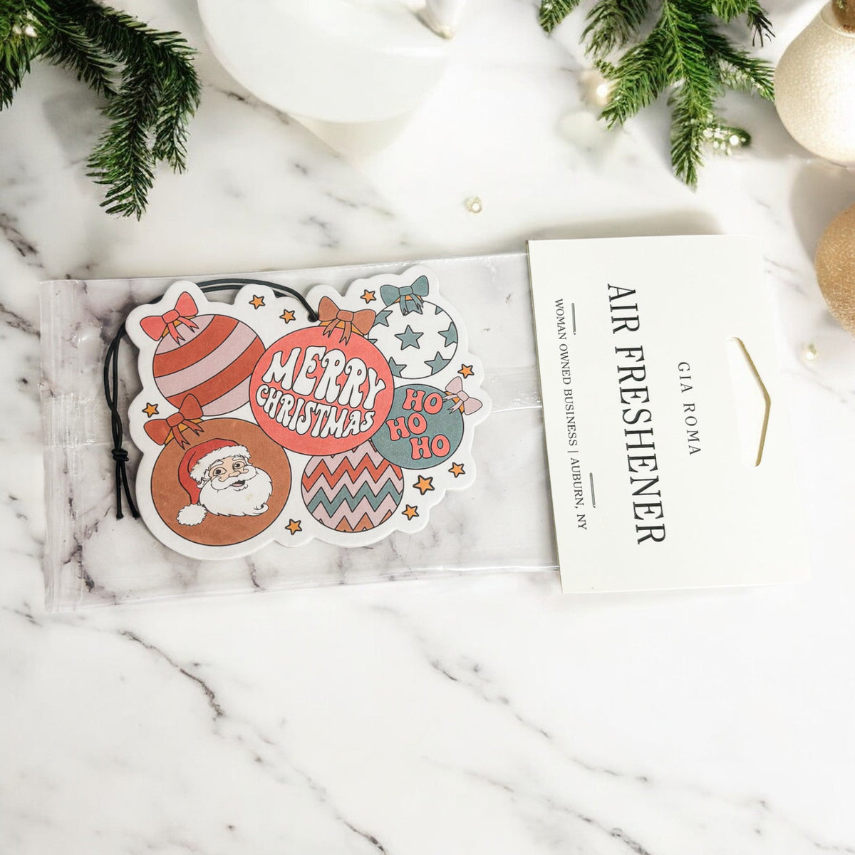 Retro Christmas Ornament Car Freshie