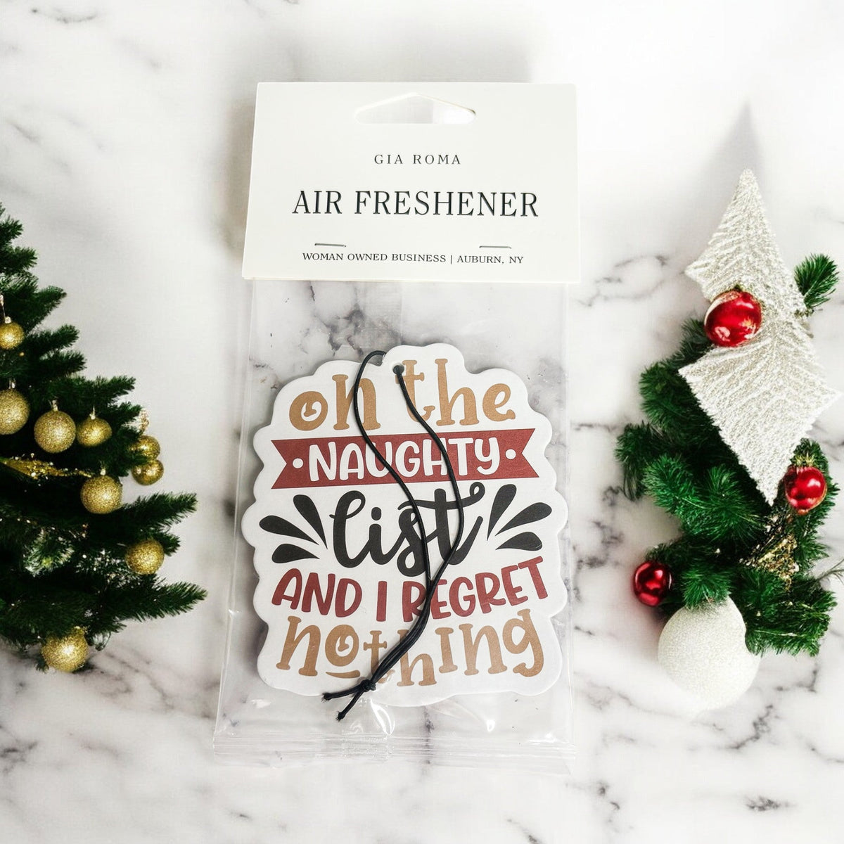Naughty List & No Regrets Christmas Car Air Freshener