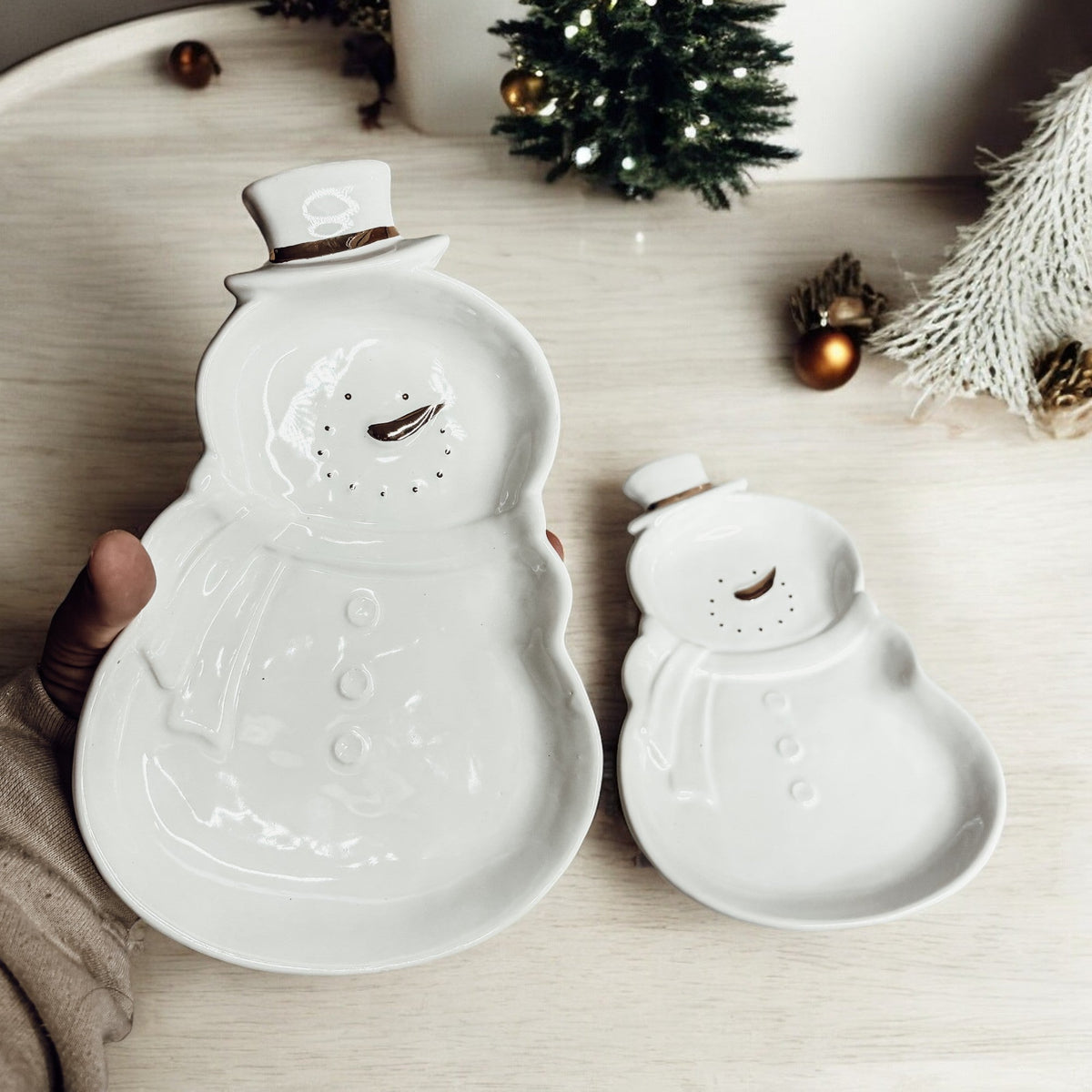 Snowman Serving Dish | Holiday Snack & Charcuterie Platter