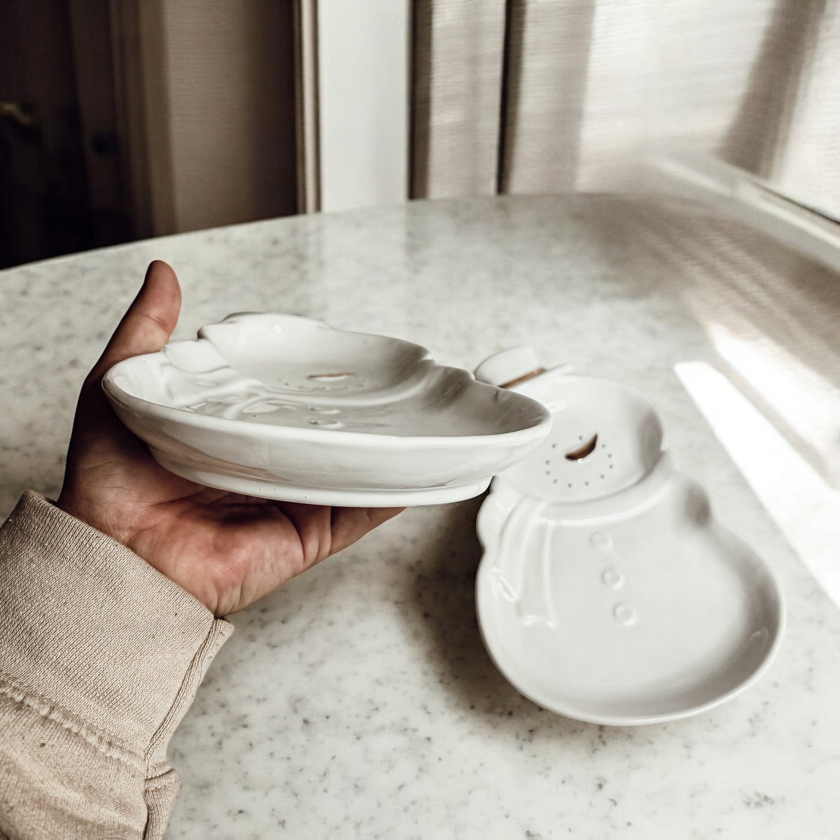 Snowman Serving Dish | Holiday Snack & Charcuterie Platter