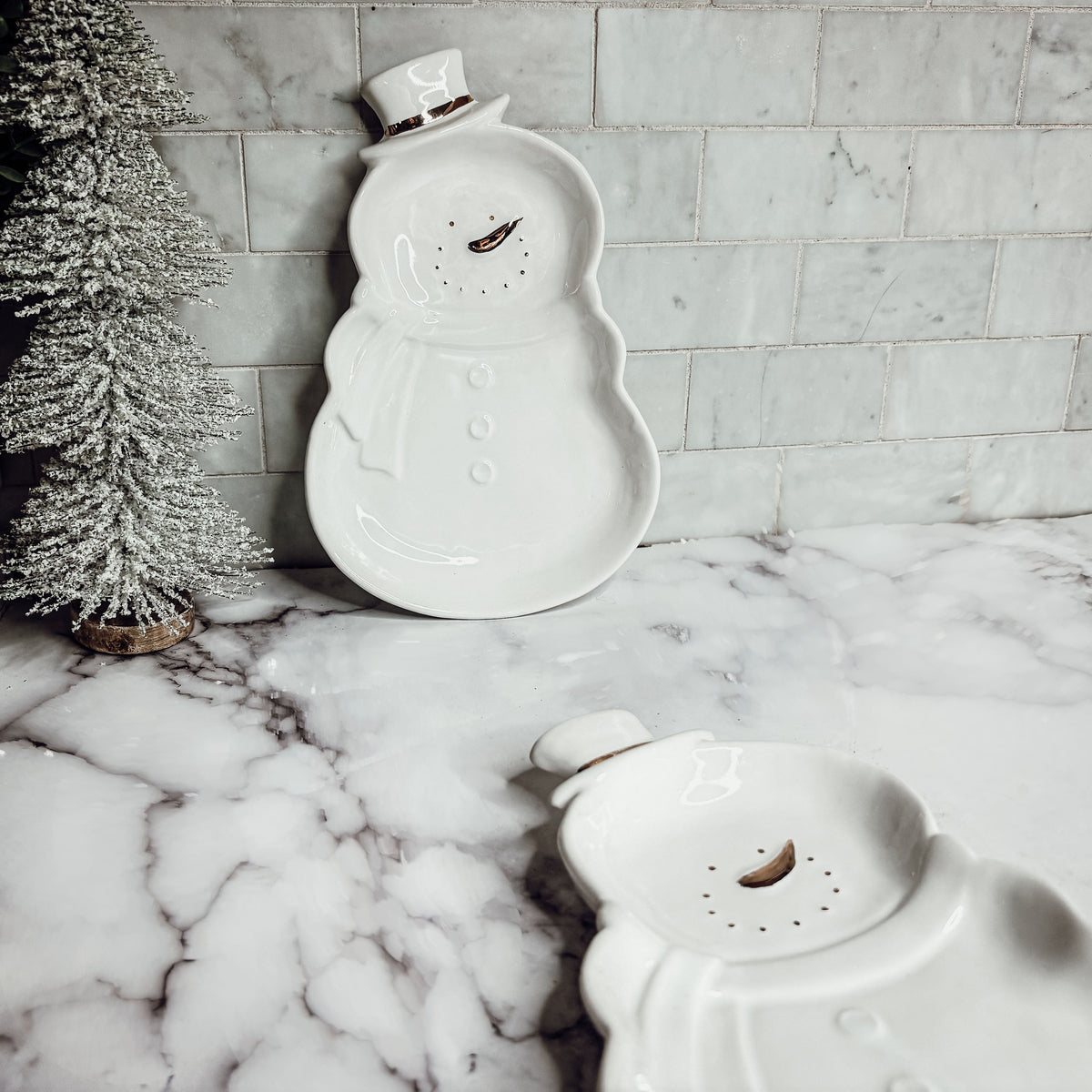 Snowman Serving Dish | Holiday Snack & Charcuterie Platter