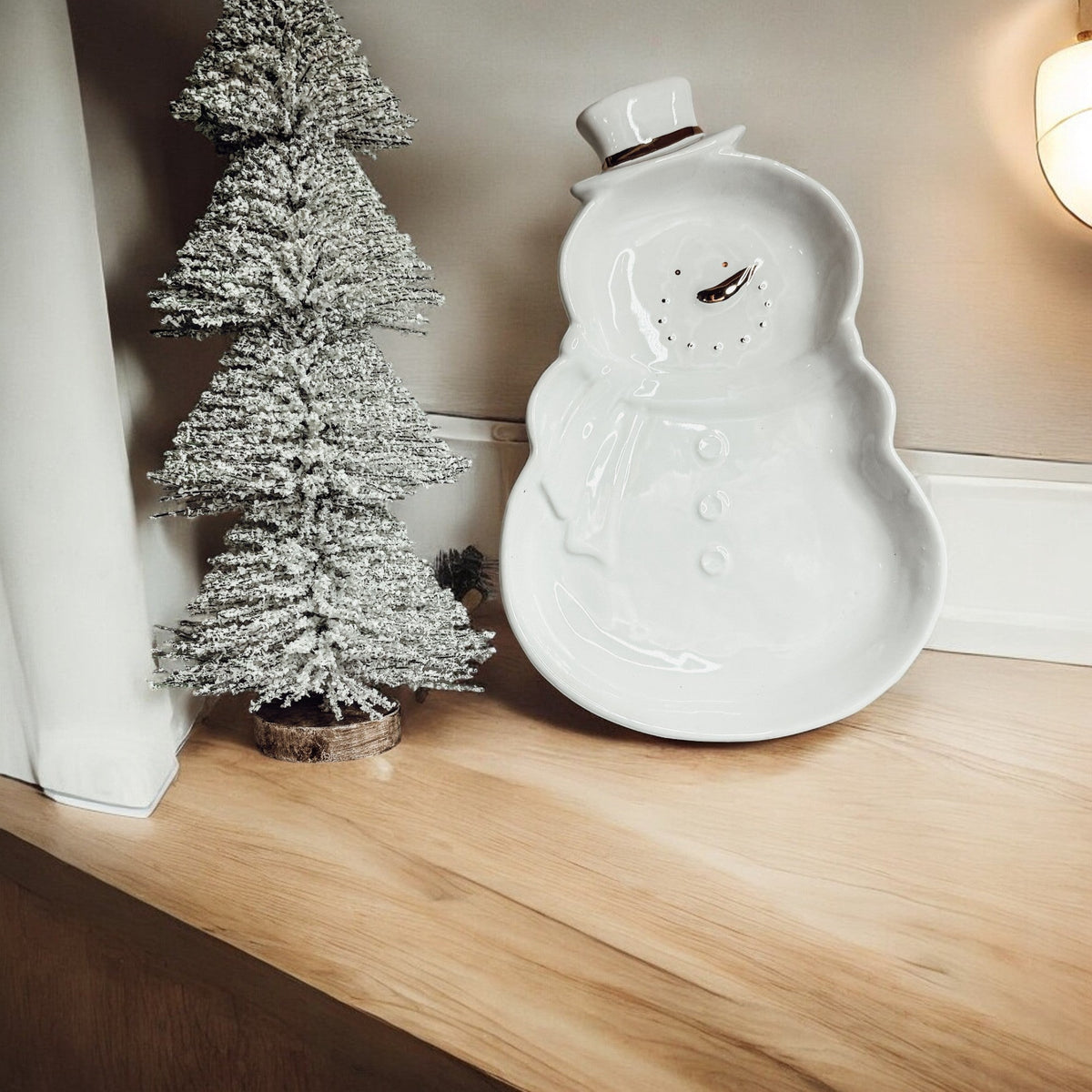 Snowman Serving Dish | Holiday Snack & Charcuterie Platter