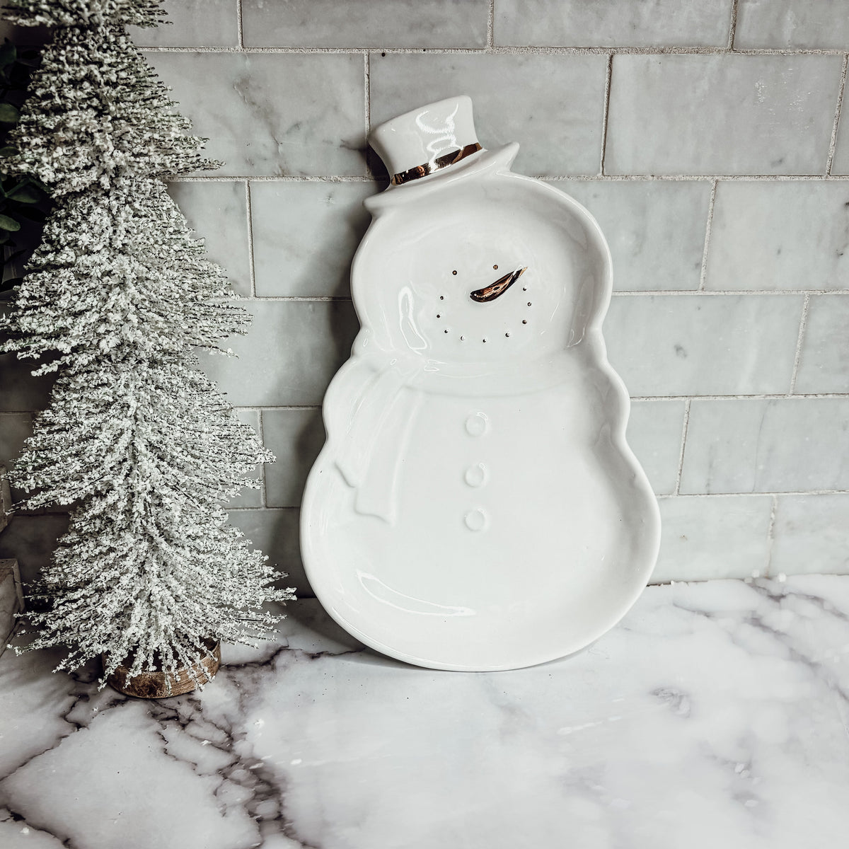 Snowman Serving Dish | Holiday Snack & Charcuterie Platter