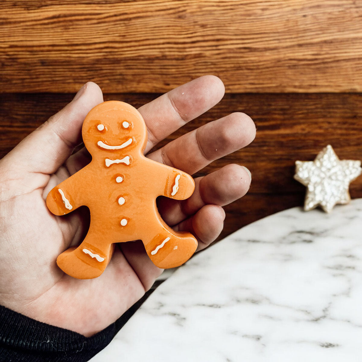 Gingerbread Man Mini Candle