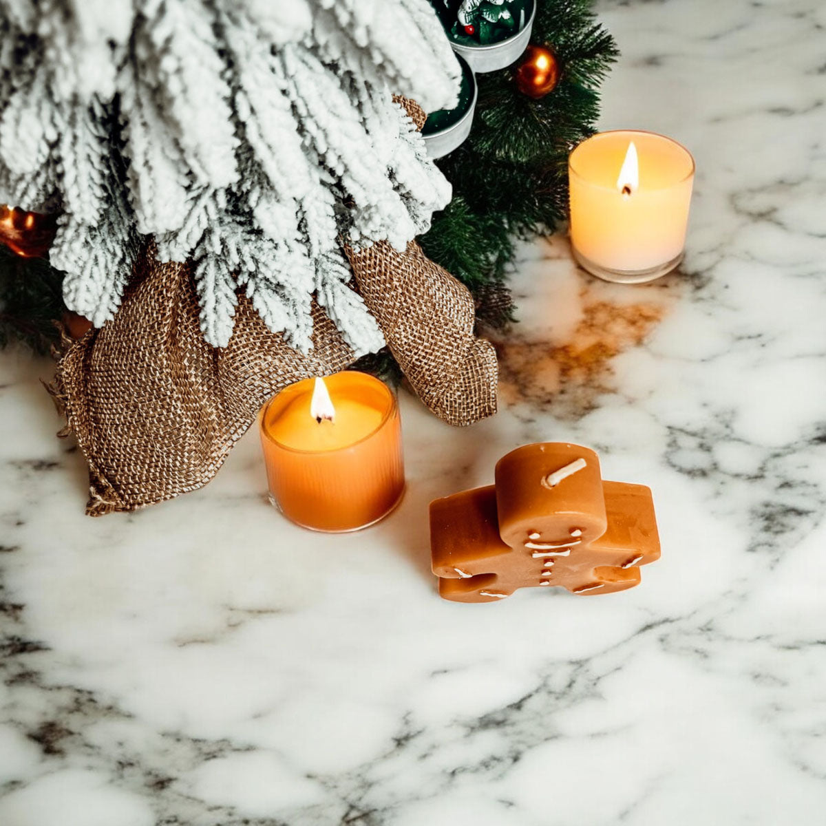 Gingerbread Man Mini Candle