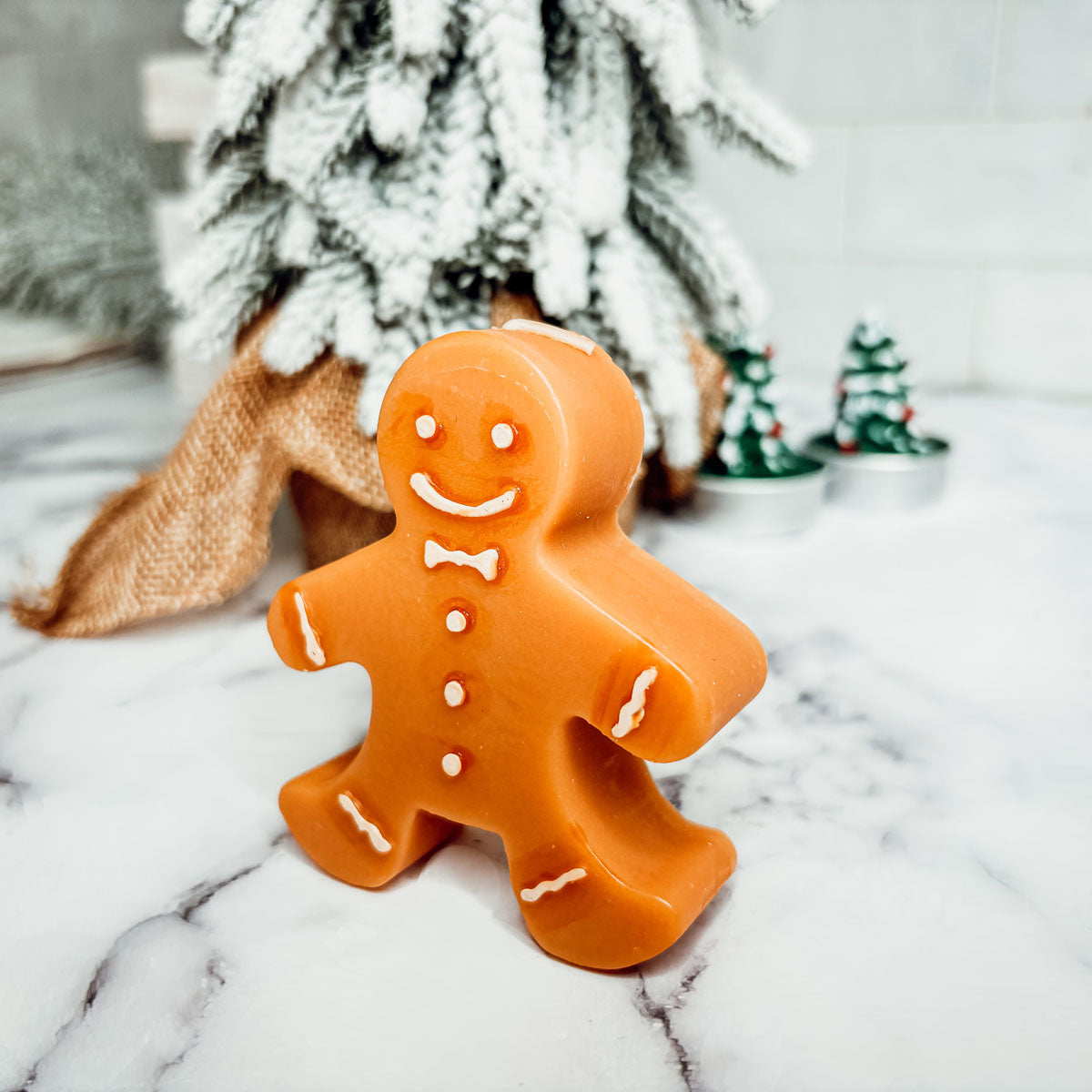 Gingerbread Man Mini Candle