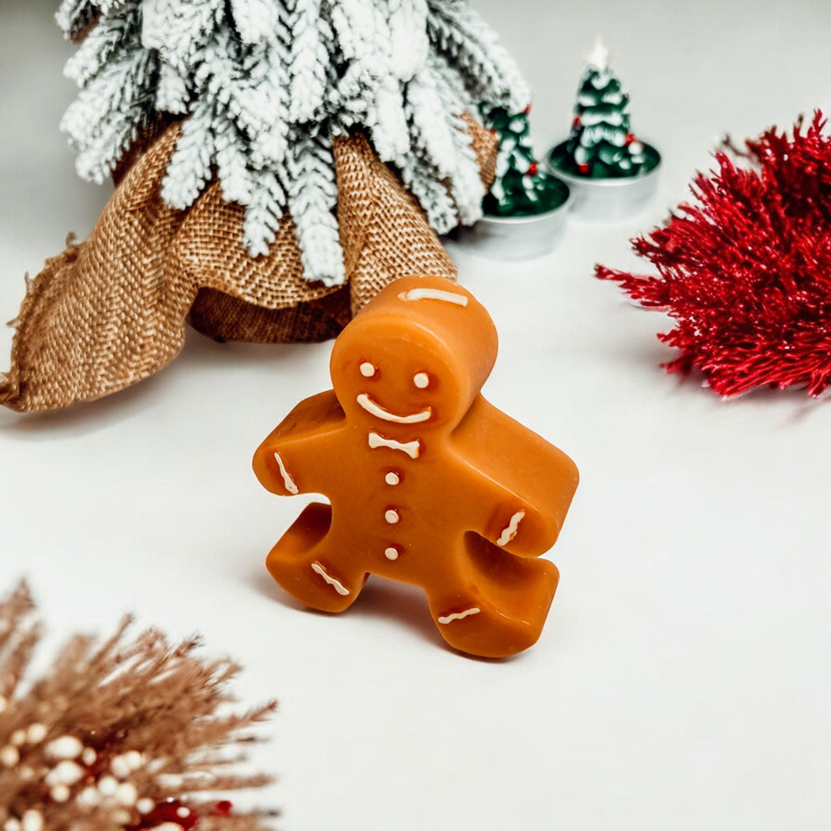 Gingerbread Man Mini Candle