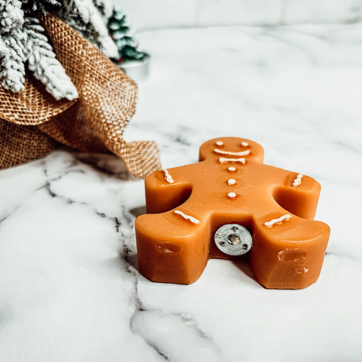 Gingerbread Man Mini Candle