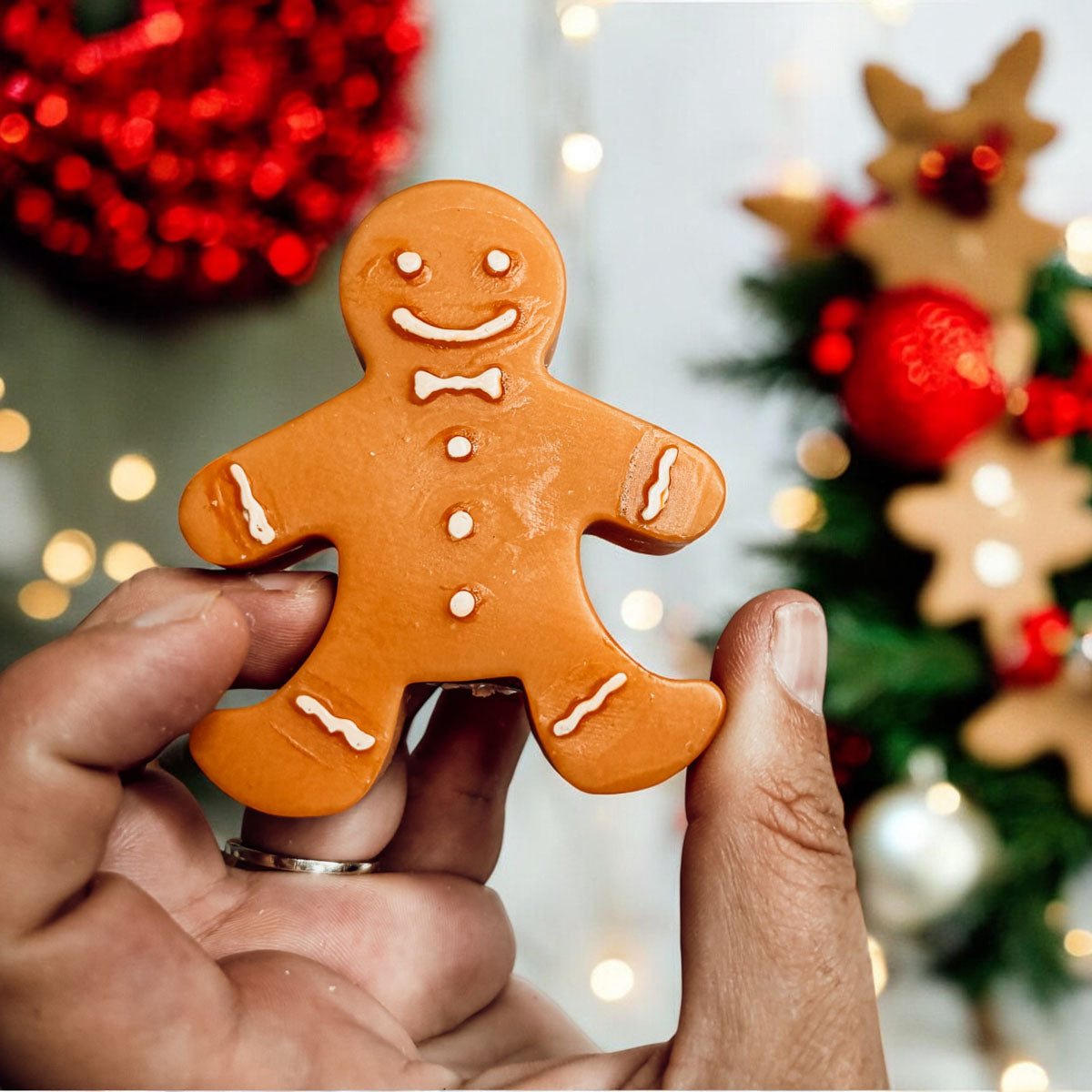Gingerbread Man Mini Candle
