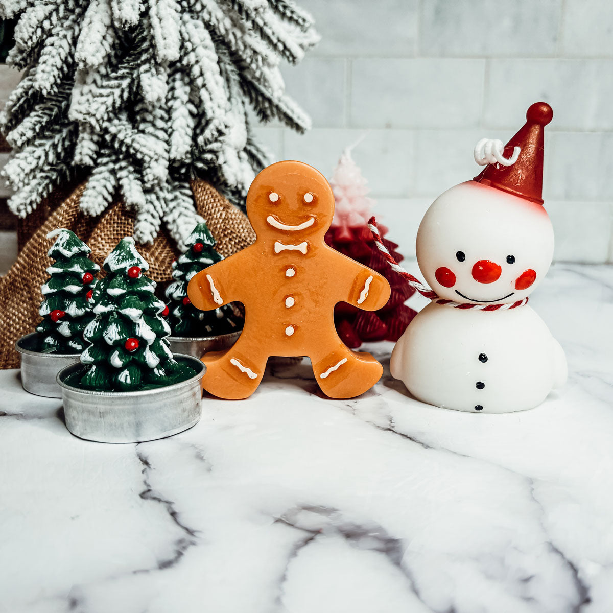 Gingerbread Man Mini Candle