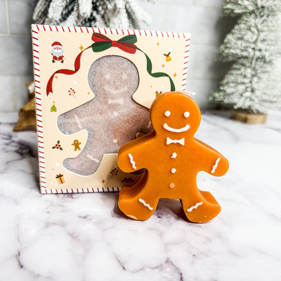 Gingerbread Man Mini Candle