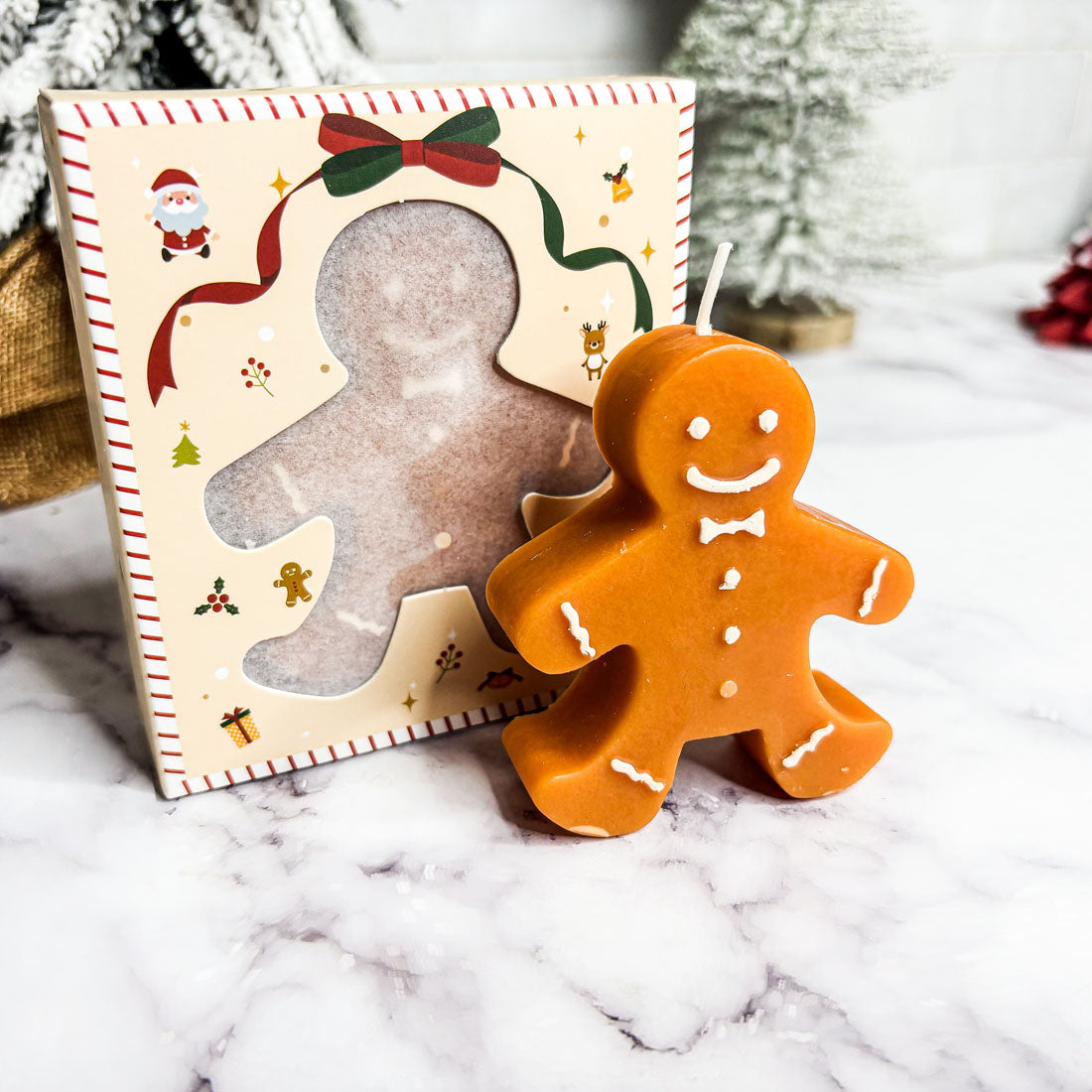 Gingerbread Man Mini Candle