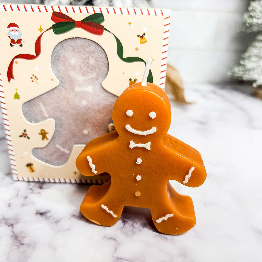 Gingerbread Man Mini Candle