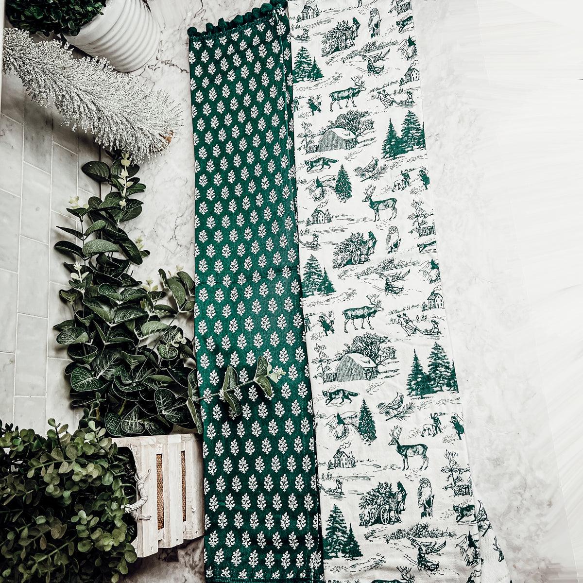 Forest Green Christmas Dish Towels – Set of 2