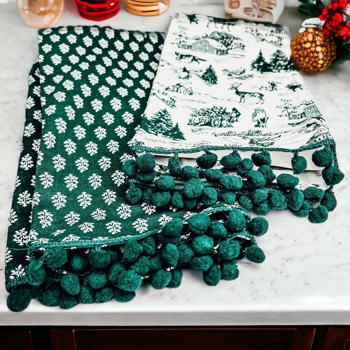 Forest Green Christmas Dish Towels – Set of 2