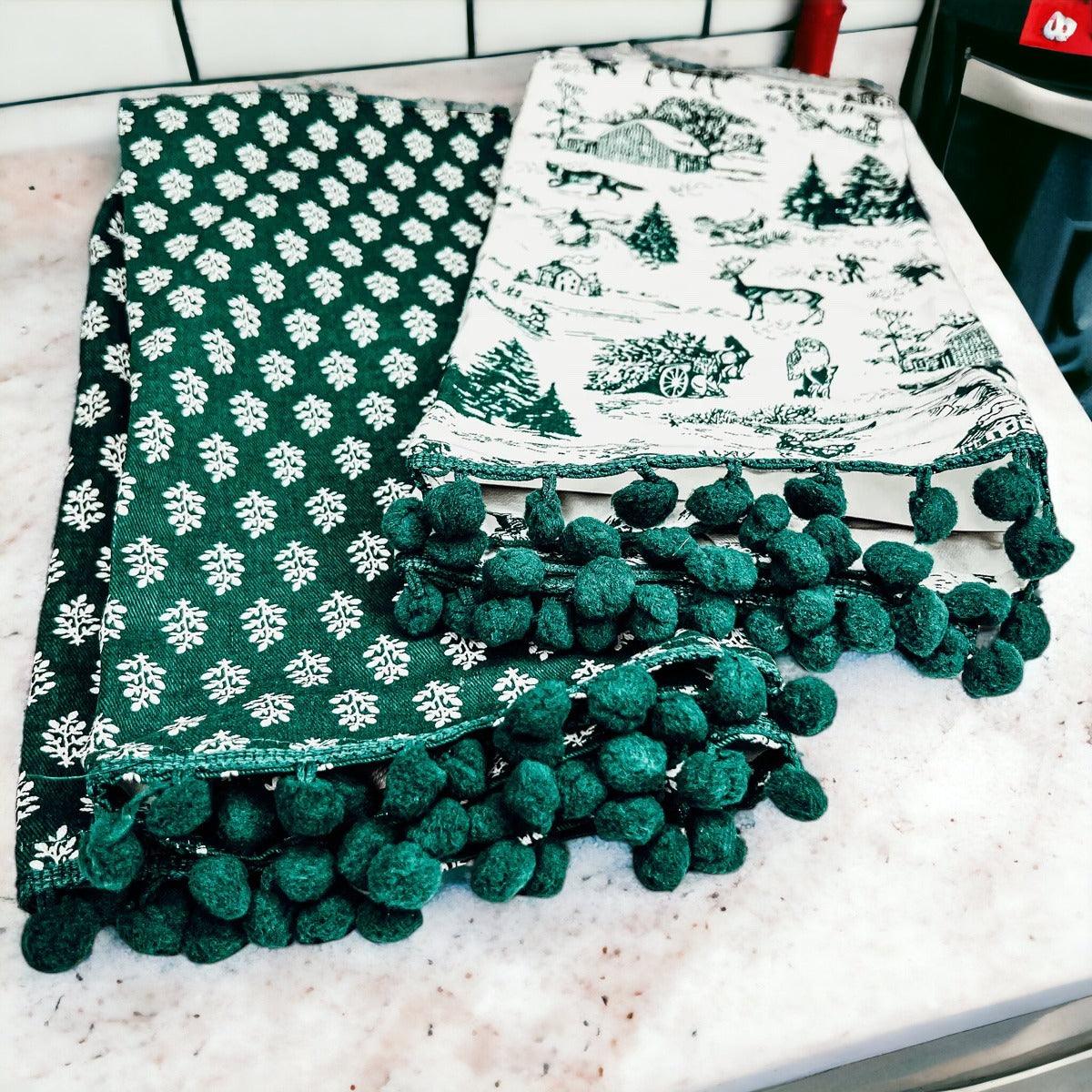 Forest Green Christmas Dish Towels – Set of 2