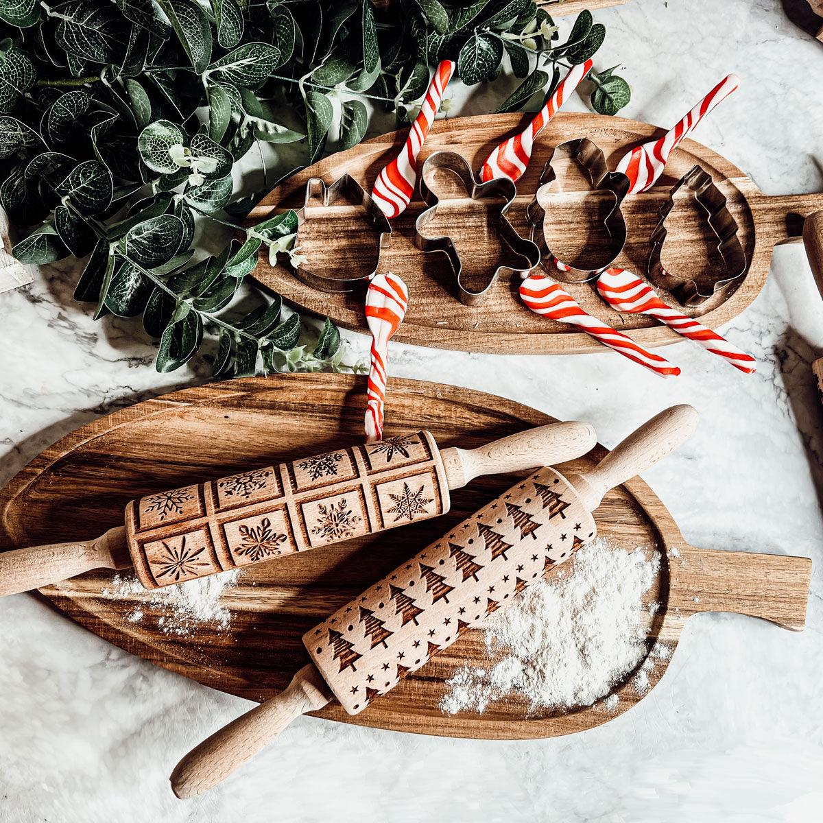 Embossed Christmas Rolling Pin | 10 Designs