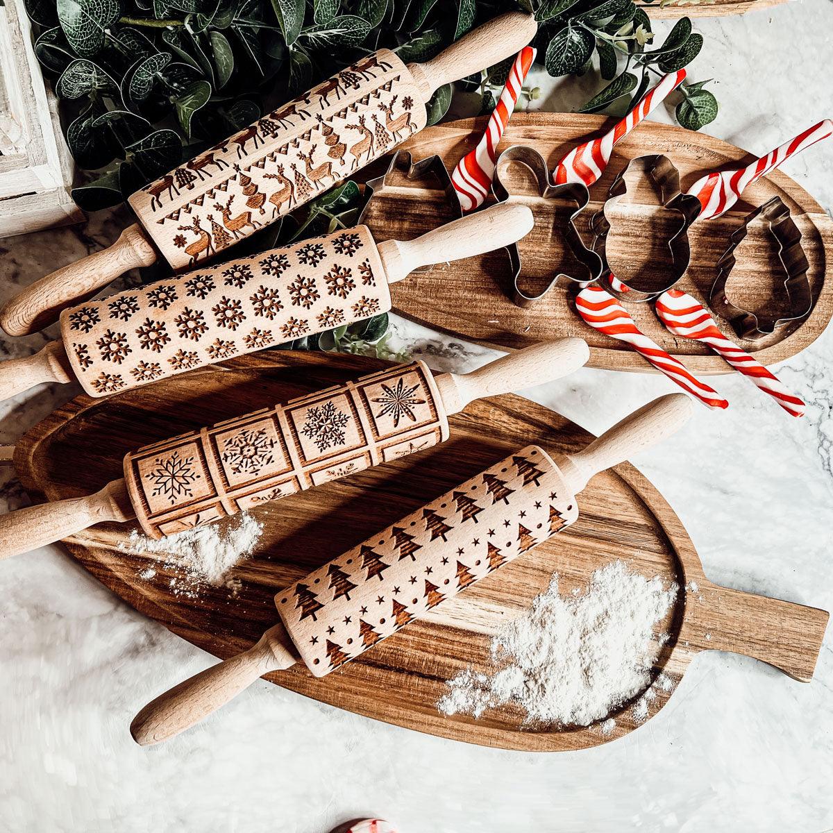 Embossed Christmas Rolling Pin | 10 Designs