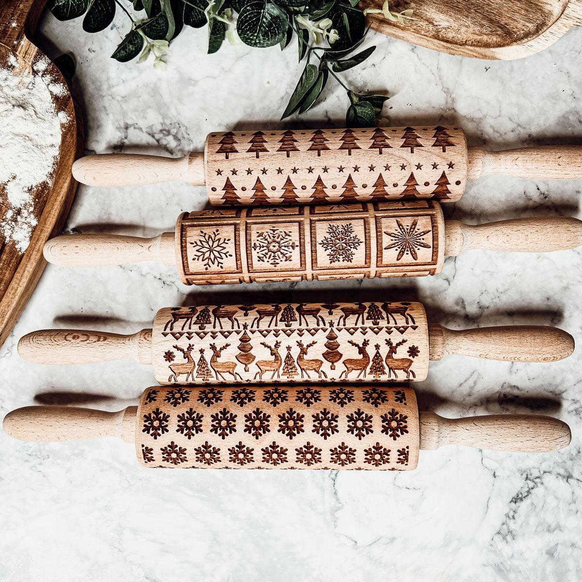 Embossed Christmas Rolling Pin | 10 Designs