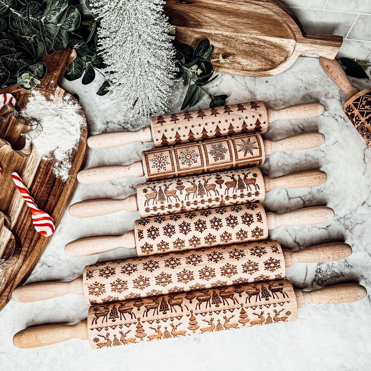 Embossed Christmas Rolling Pin | 10 Designs