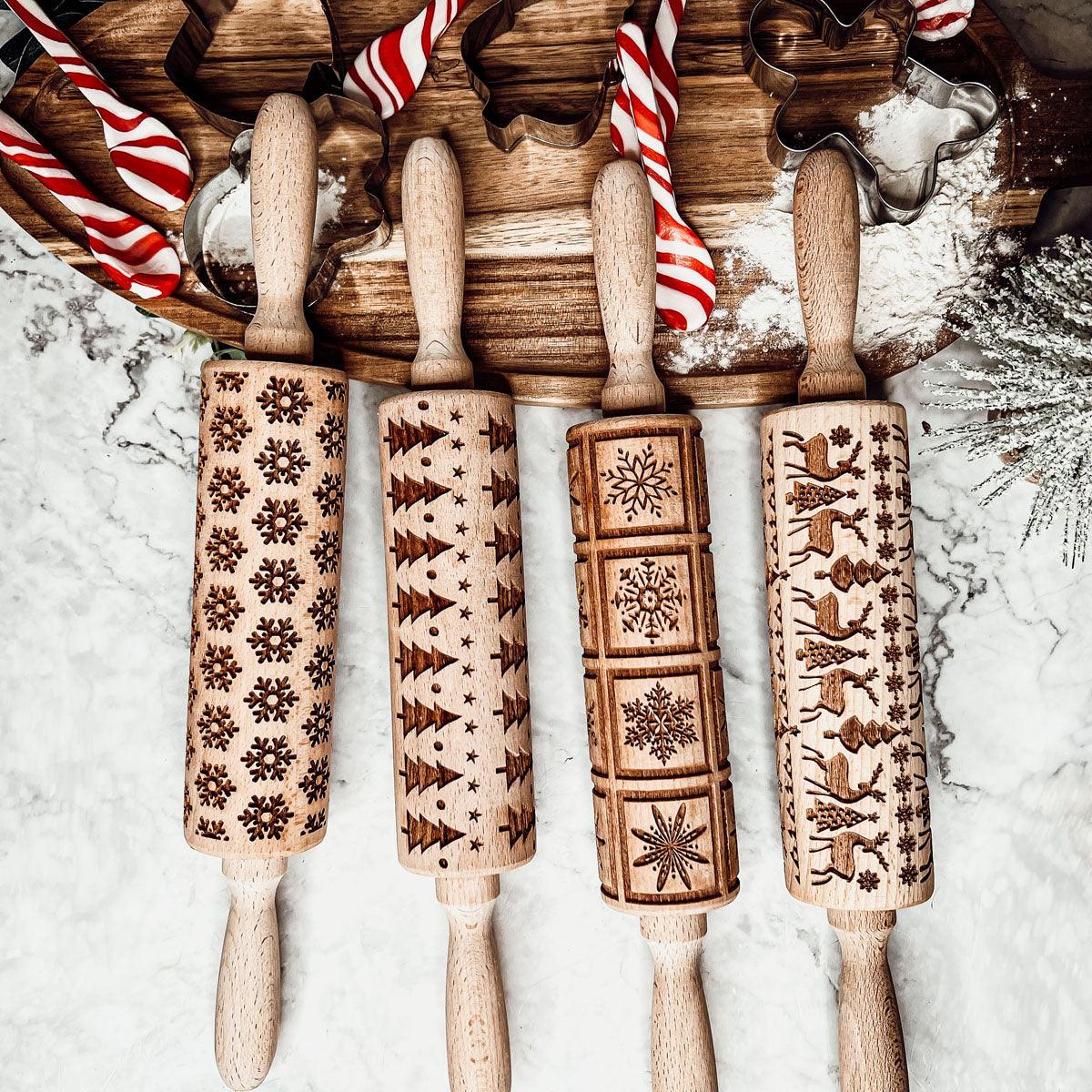 Embossed Christmas Rolling Pin | 10 Designs