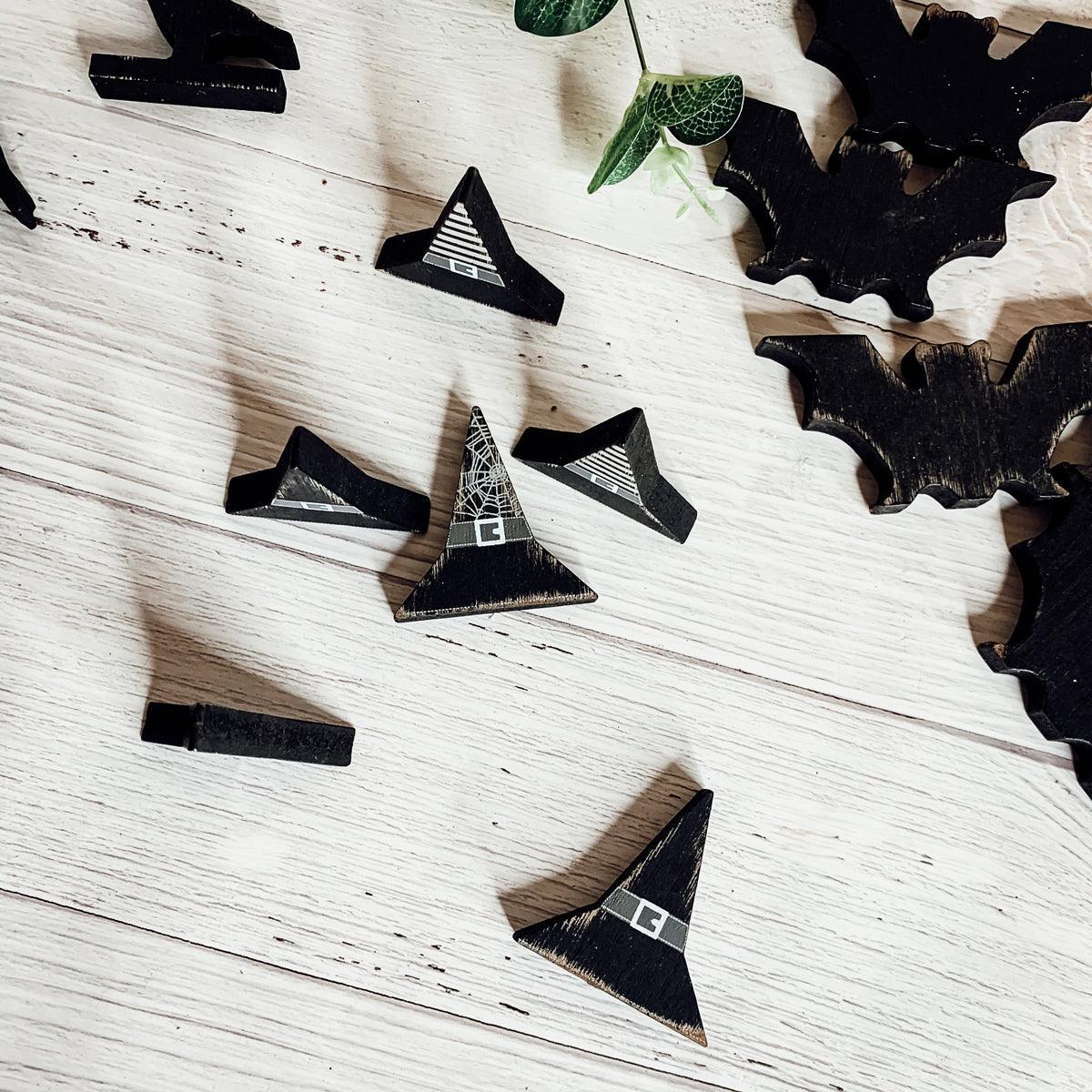 Spooky Little Wooden Halloween Decor – 6 Piece Set