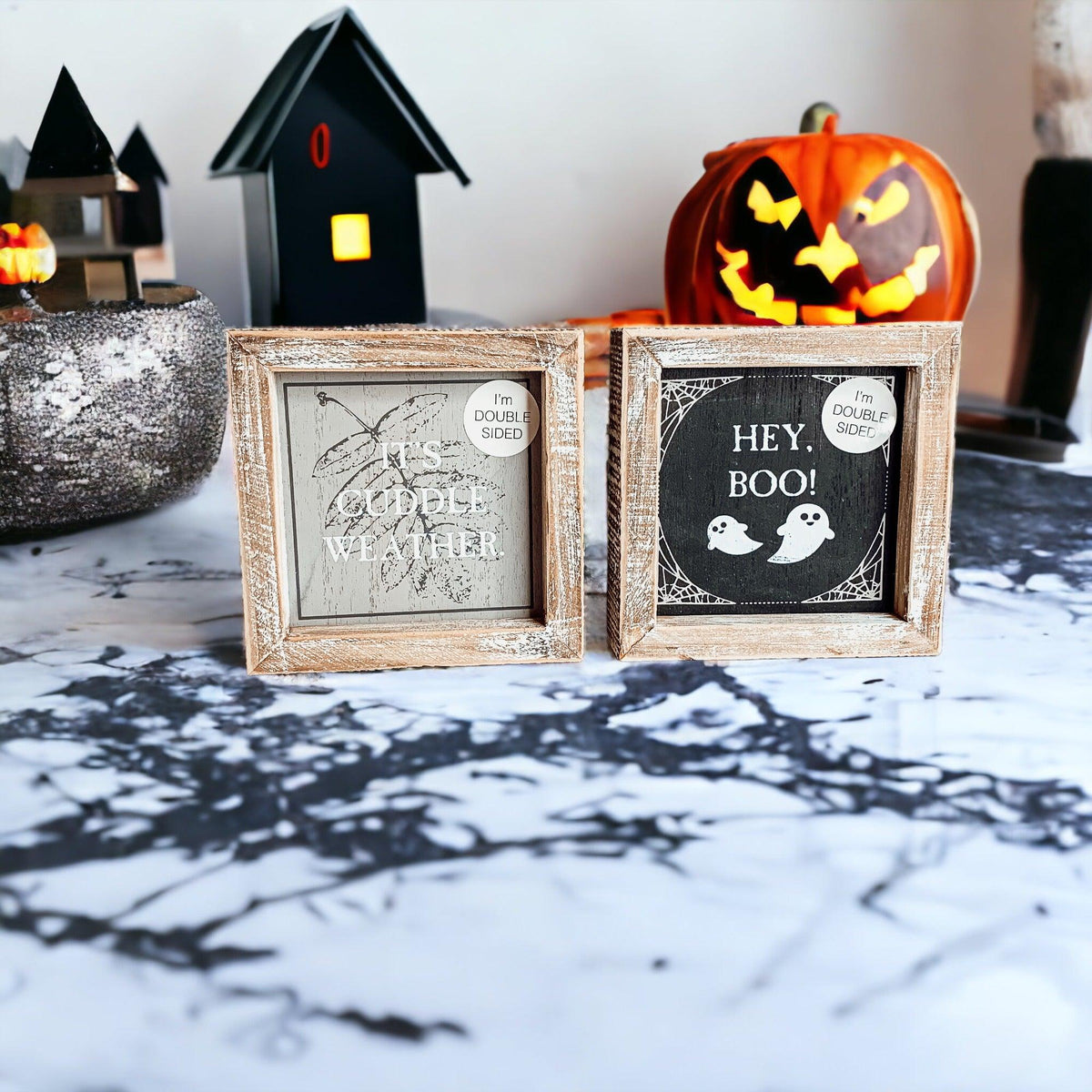 Hey Boo + Cuddle Weather Double-Sided Sign