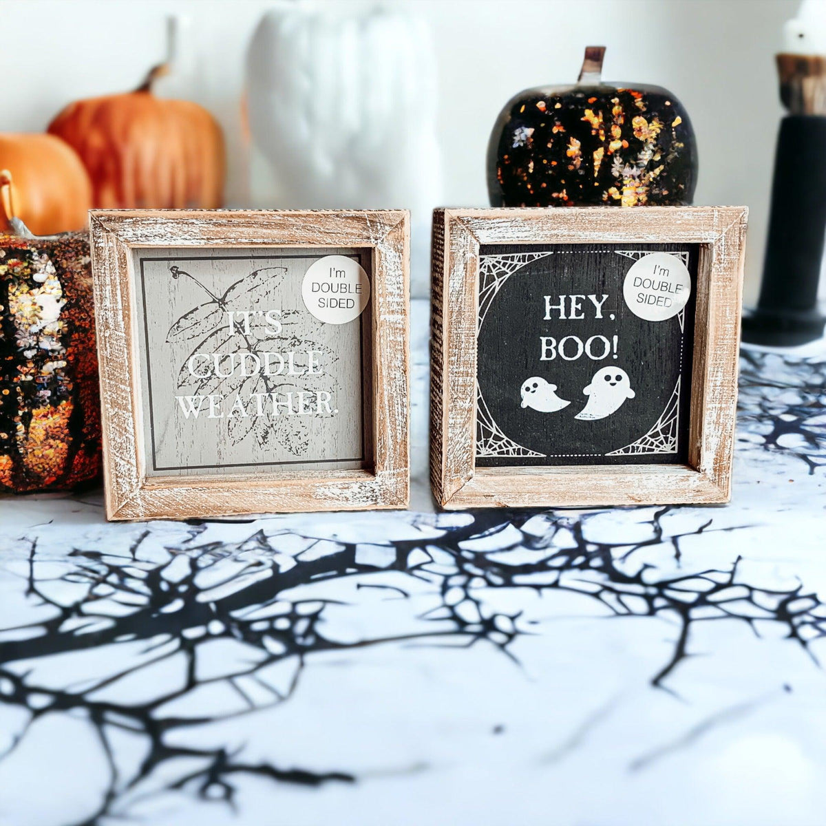 Hey Boo + Cuddle Weather Double-Sided Sign