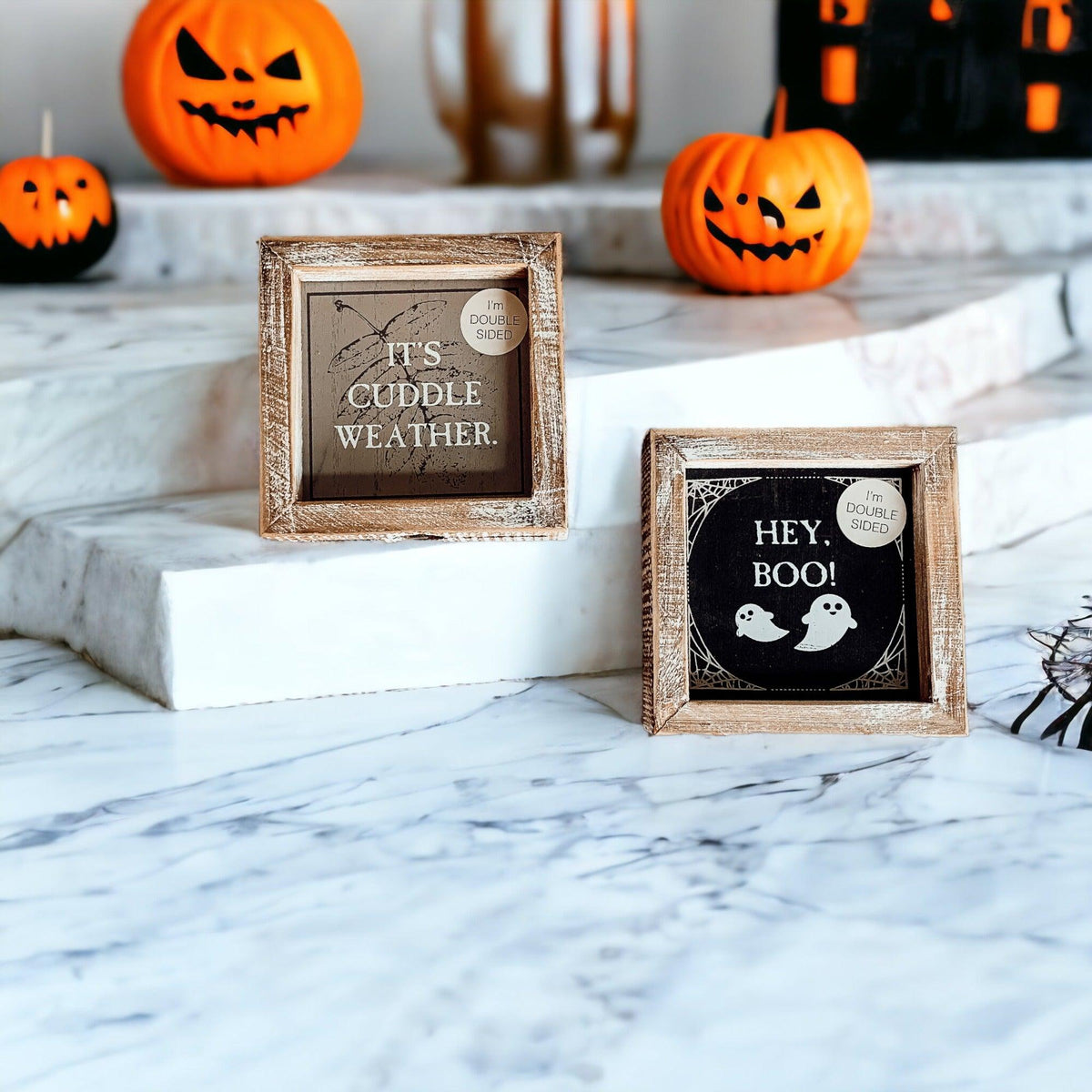 Hey Boo + Cuddle Weather Double-Sided Sign